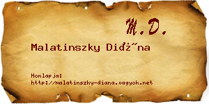 Malatinszky Diána névjegykártya